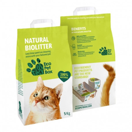 Eco Pet Box Natural Biolitter heina- ja puidugraanul 5kg
