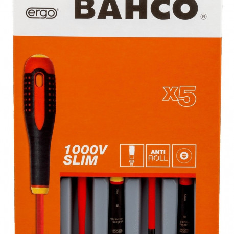 Insulated screwdriver set ERGO™ slim 5 pcs - PH1/2  SL3,0/4,0/5,5 - 1000V VDE