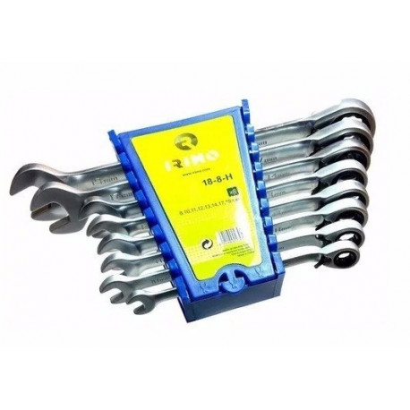 Ratcheting combination wrench set 8 pcs 8-19mm Irimo