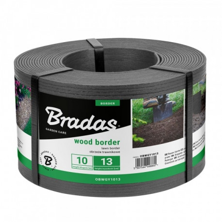 Lawn border WOOD BORDER 130mm x 2,8mm x 10m – black