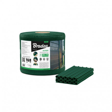 Aiapiirde riba 19cmx36m, 200g/m2,võrk+klambrid 20tk,roheline