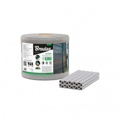 Aiapiirde sirmiriba 19cmx36m, 200g/m2, võrk+klambrid 20tk, helehall