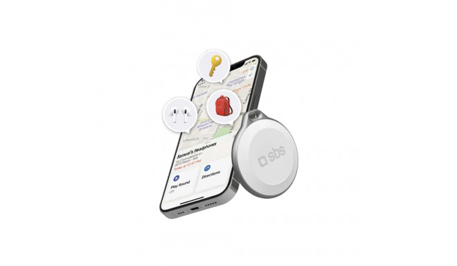 SBS Track My Circle Waterproof IP65 Locator Compatible with Apple Find My - White
