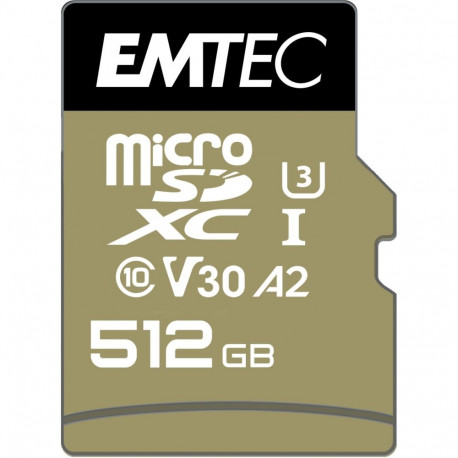 Emtec MicroSDXC 512GB UHS-I U3 V30 SpeedIN Pro