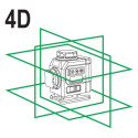 4D Mini Zaļais Lāzers ar Piederumiem, YATO, YT-30419, 30m darbības attālums, pašlīmeņošanās, IP54 ai