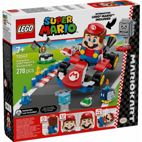 Super Mario LEGO Set 72043 Mario Kart - Interactive LEGO Mario Figure and Standard Kart