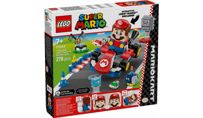 Klocki Super Mario 72043 Mario Kart - Interaktywna figurka LEGO Mario i Standard Kart