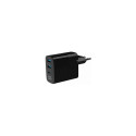 Gembird 3-port 30W GaN USB kiirlaadija LCD must laadija