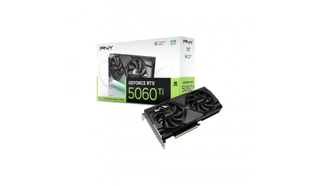 PNY GeForce RTX 5060 Ti Dual Fan 16GB GDDR7 DLSS4 graafikakaart (VCG5060T16DFXPB1)