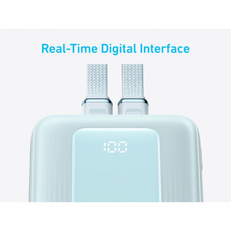 Anker Power Bank integreeritud USB-C ja Lightning kaabliga A1680031 10000 mAh 30W sinine