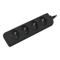 Pikendusjuhe 1m 4 pistikupesa UPS-süsteemile | PS0-04E-0100-IEC-BK | pistikupesade arv 4