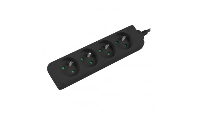 Power strip 1m 4x outlets for UPS system | PS0-04E-0100-IEC-BK | Sockets quantity 4