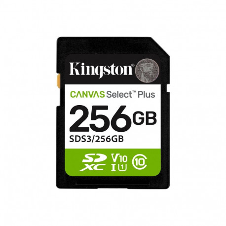 Kingston Canvas Select Plus | 256 GB | SD | Flash memory class Class 10, UHS-I, U1/U3, Video Class 1