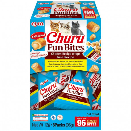 Churu FUN BITES Chicken Recipe wraps Tuna cat treat 8 x 12g