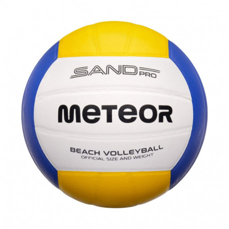 Piłka siatkowa plażowa Meteor biało-żółto-niebieska 17412 5
