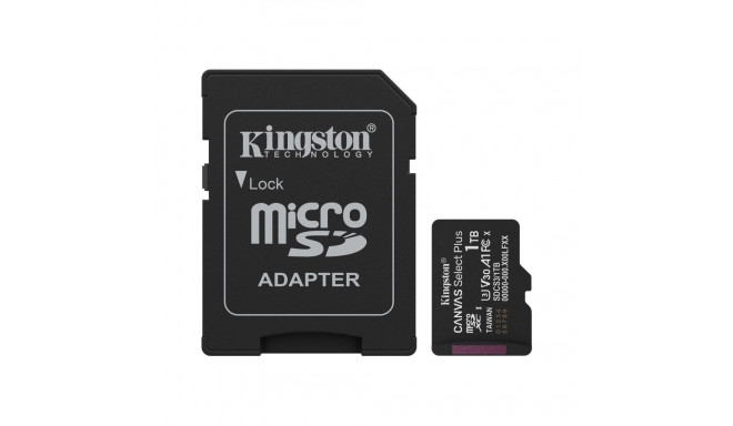 KINGSTON 1TB microSDXC Canvas Select Plus Gen3 150MB/s A1 kaart + adapter