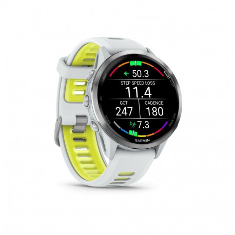 Garmin Forerunner 970, Titanium with Whitestone Case and Whitestone/Translucent Amp Yellow Band