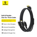 Baseus Rapid Series 3-in-1 USB-A 100W 1.5m, Schwarz