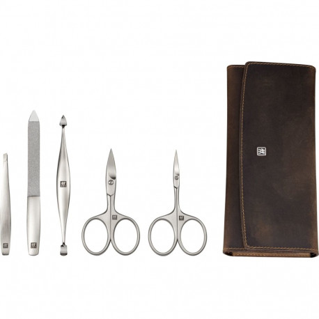 Zwilling maniküüri pediküüri komplekt 5-osaline nagukääridega, nahast