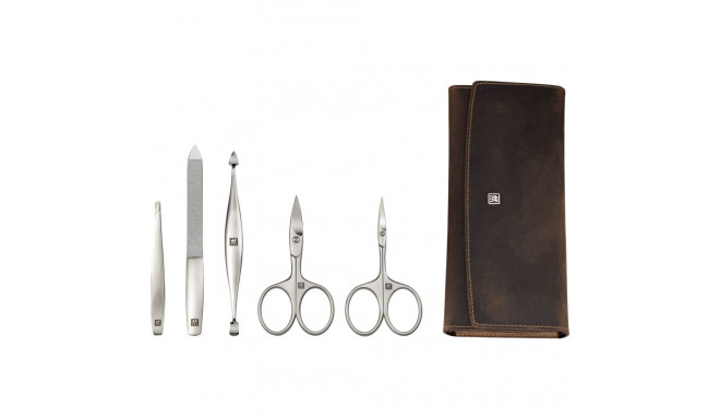 Zwilling Maniküre Pediküre Set 5tlg. mit Nagelschere, Leder