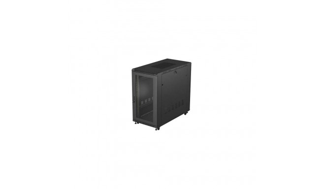 RACK CABINET 19" FREE-STANDING 22U/600X1200 (FLAT PACK) WITH MESH DOOR BLACK LANBERG