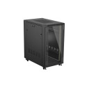 RACK CABINET 19" FREE-STANDING 22U/600X1000 (FLAT PACK) WITH GLASS DOOR BLACK LANBERG