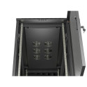 RACK CABINET 19" FREE-STANDING 22U/600X1200 (FLAT PACK) WITH MESH DOOR BLACK LANBERG