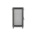 RACK CABINET 19" FREE-STANDING 22U/600X1200 (FLAT PACK) WITH MESH DOOR BLACK LANBERG