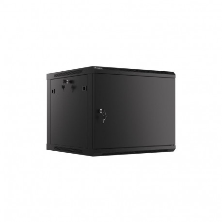 RACK CABINET 19" WALL-MOUNT 9U/600X600 FOR SELF-ASSEMBLY WITH METAL DOOR BLACK LANBERG (FLAT PACK)