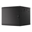 RACK CABINET 19" WALL-MOUNT 9U/600X600 FOR SELF-ASSEMBLY WITH METAL DOOR BLACK LANBERG (FLAT PACK)