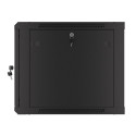 RACK CABINET 19" WALL-MOUNT 9U/600X600 FOR SELF-ASSEMBLY WITH METAL DOOR BLACK LANBERG (FLAT PACK)