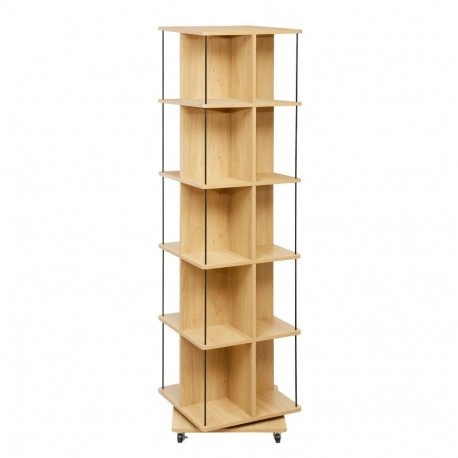 Bookshelf FERDIE swivel 45x45xH176cm, ash/black