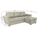 Corner sofa bed WHITBY beige