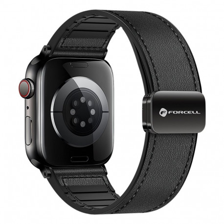 Strap to Apple Watch Forcell F-Design FA21 magnetic eco-friendly leather 38 / 40 / 41 mm black