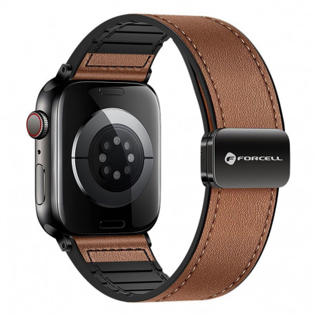 Strap to Apple Watch Forcell F-Design FA21 magnetic eco-friendly leather 42 / 44 / 45 / 49 mm brown