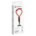 FORCELL F-DESIGN R10X40 wrist phone lanyard with adjustable length (max 20cm in the loop) red