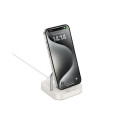 Desktop charger Hoco 2in1 USB C PD QC 3A 30W + wireless charging 5W CQ16B milky white