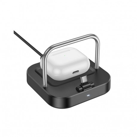 Desktop charger Hoco 2in1 USB C PD QC 3A 30W + wireless charging 5W CQ16B black