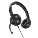 HOCO wire headphones Jack 3,5 mm with microphone W112 black