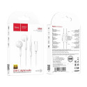 HOCO wire earphones Type C with microphone M95 white