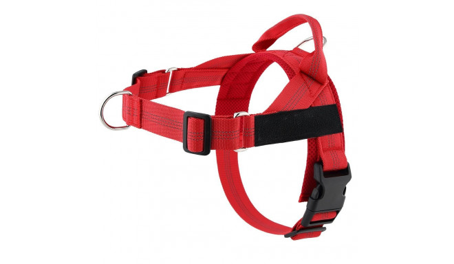 Dog harness REFLECTIVE SILK size L red