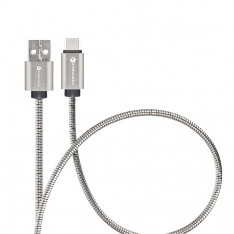 Cable USB A to USB C Forcell F-Energy QC4.0 3A 66W Metal 2 m C234 silver