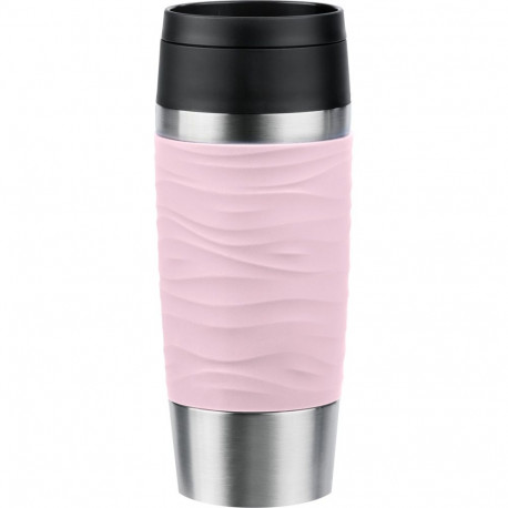 Emsa TRAVEL MUG Waves thermal mug (light pink/stainless steel, 0.36 liters)