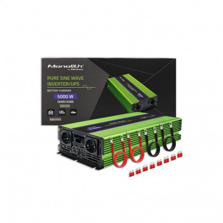 Qoltec Monolith toiteadapter/inverter Auto 5000 W roheline