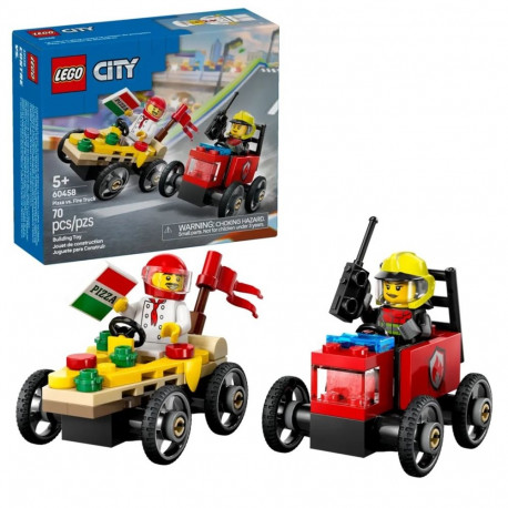 LEGO CITY 60458 pitsa vs. tuletõrjeauto