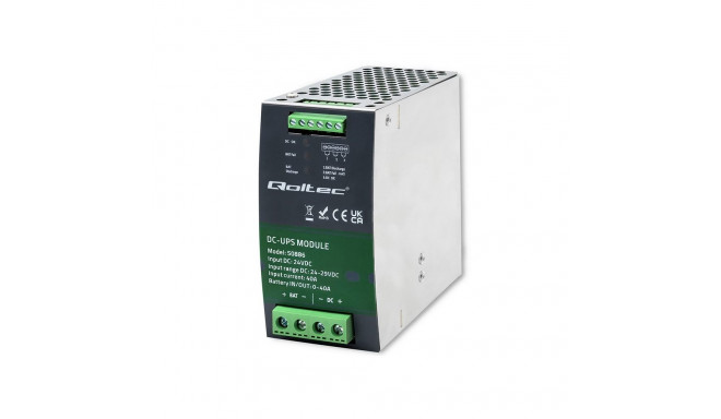 Qoltec Din Rail DC UPS Module | 40A | 24V
