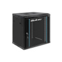 Qoltec 19" RACK cabinet | 12U | 600 x 635 x 450 | Black | Hanging
