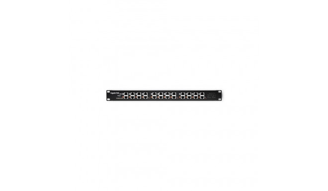 Qoltec lapppaneel RACK 12 porti PoE, must