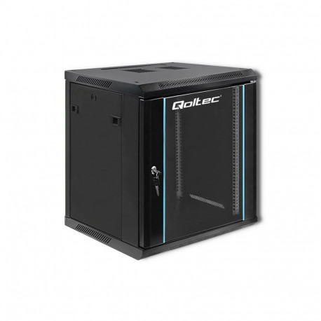 Qoltec 19" RACK cabinet | 12U | 600 x 635 x 600 | Black | Hanging