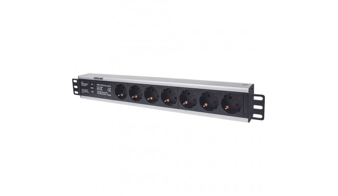 Intellinet rack-paigaldatav toitejaotusseade (PDU) 19" 1.5U 7 väljundiga, EU CEE 7/3 pistikupesad, l